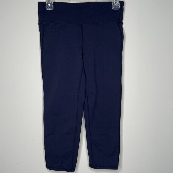 Athleta Pants Womens Medium Blue Capri Leggings Pull On Athletic Yoga - Picture 1 of 9